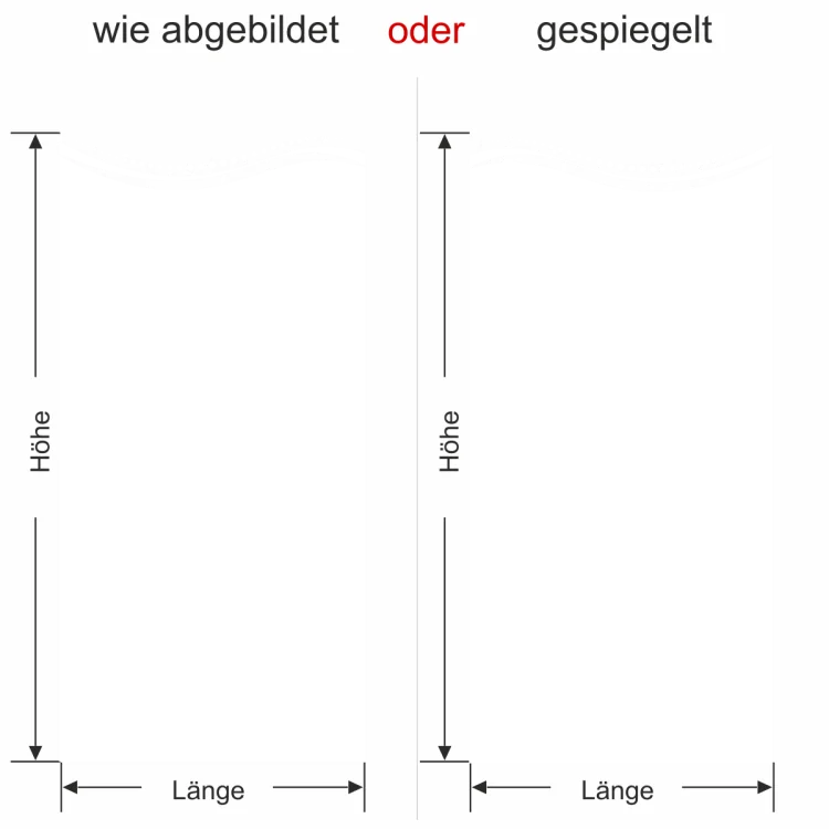 Blickdichte Folie für Glas mit Welle und Kreisen - Ansicht Ausrichtung mit Farbauswahl