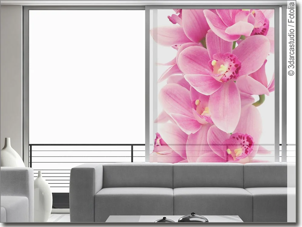 Glasbild mit Orchidee