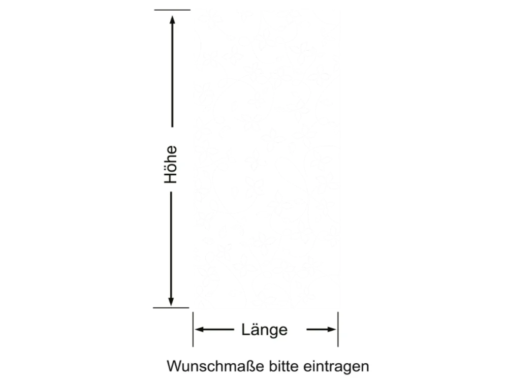 Glasfolie Blütenwind - Ansicht Grössenberechnung