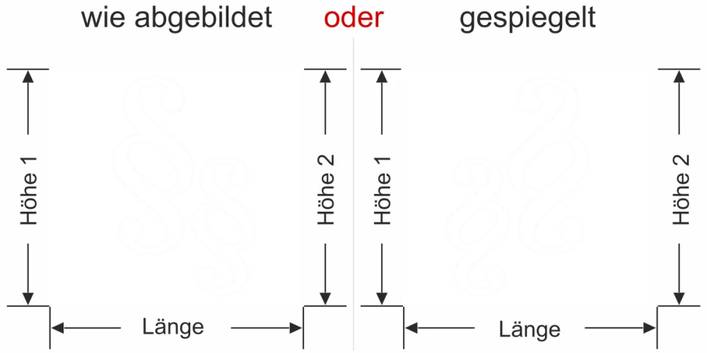 Glasfolie für Kanzlei - Ansicht Ausrichtung mit Farbauswahl und Vorschlag 2