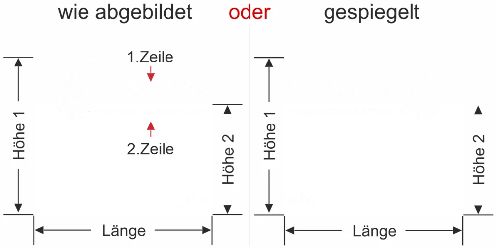 Glasfolie Sichtschutz Beauty - Ansicht Ausrichtung mit Farbauswahl Vorschlag 1