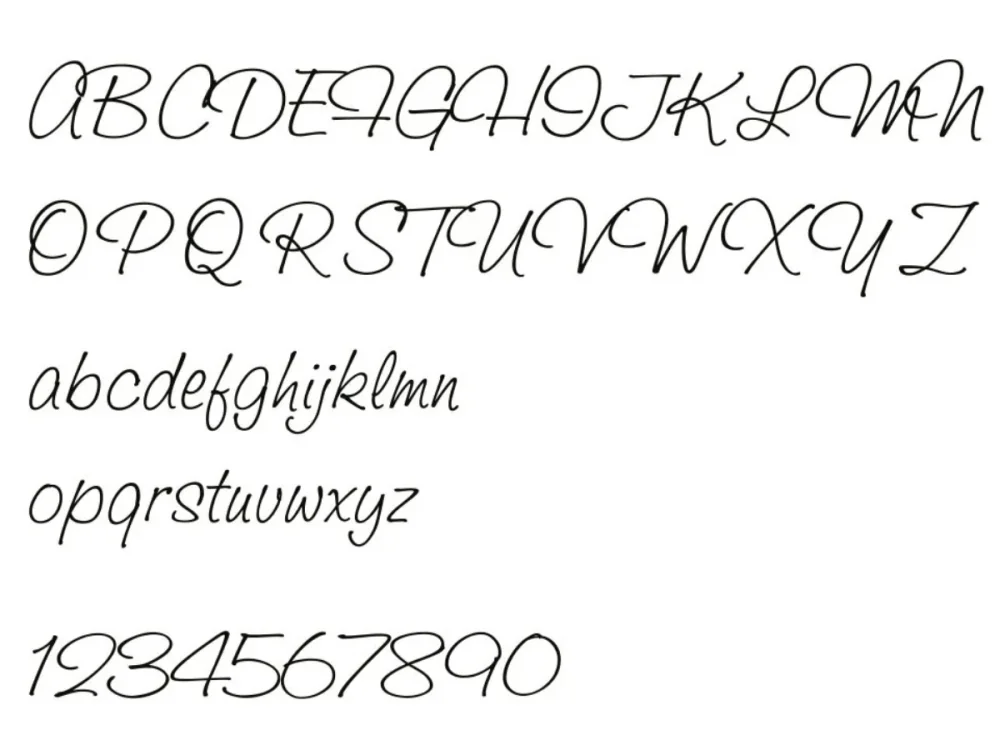 Glasfolie Sichtschutz Beauty - Ansicht Alphabet 1.Zeile