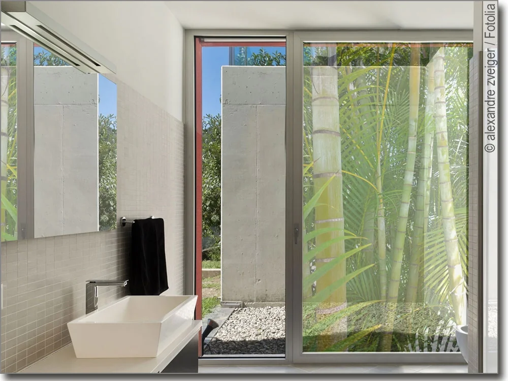 Fensterbild Aufkleber Bambuswald transparent