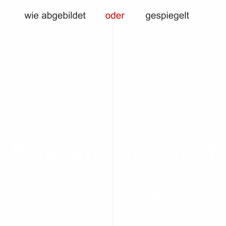 Glasschrift Dieses Bad