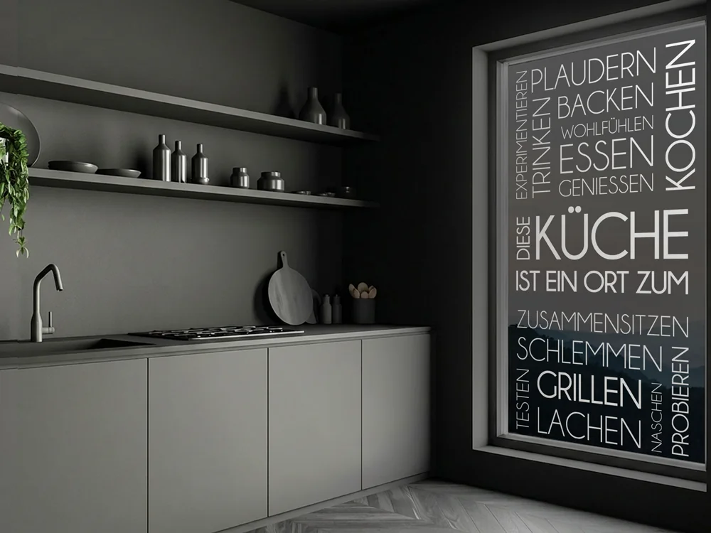 Aufkleber für Glas Diese Küche