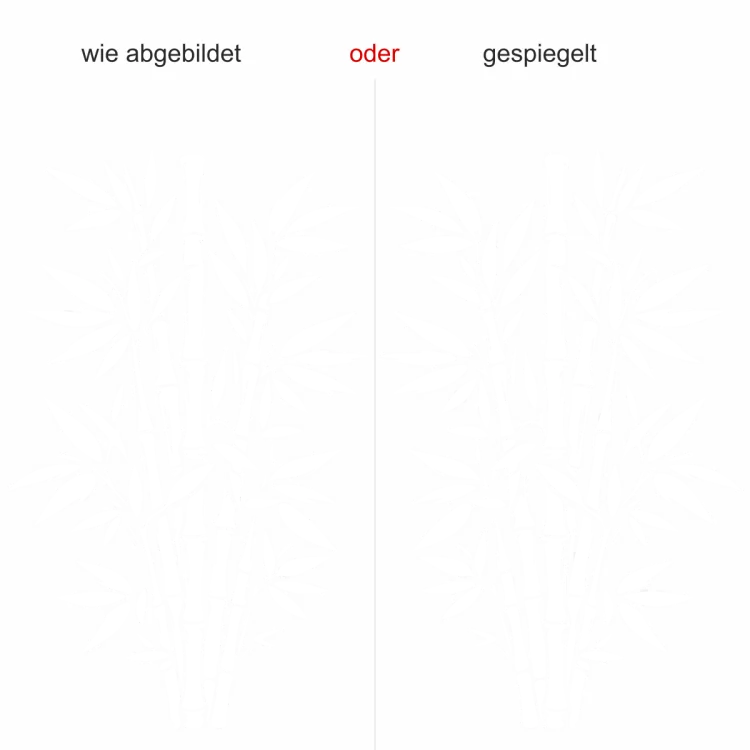 Glastattoo Asiatischer Bambus - Ansicht Ausrichtung und Farbauswahl