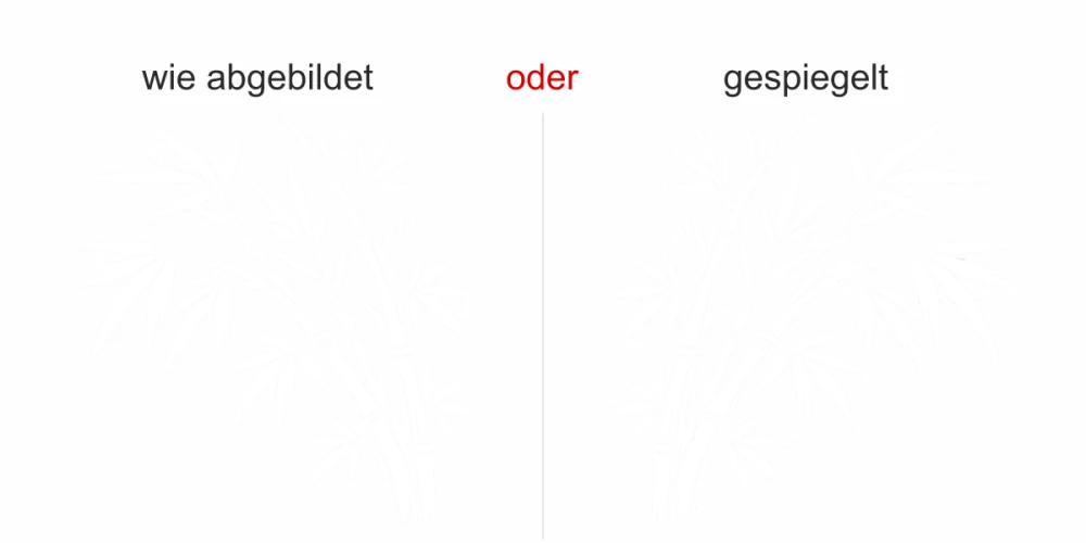 Glastattoo Bambus im Wind - Ansicht Ausrichtung und Farbauswahl