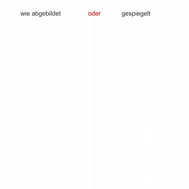 Glastattoo Bambuspflanze - Ansicht Ausrichtung und Farbauswahl