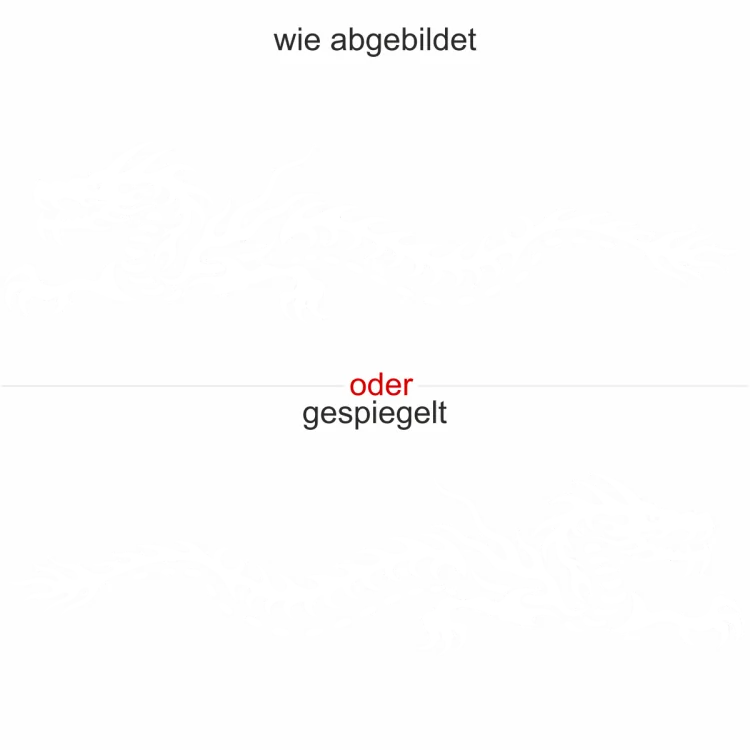Glastattoo Dragon - Ansicht Ausrichtung mit Farbauswahl