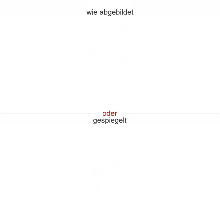 Glastattoo Eigene Grafik - Ansicht Beispielbild Ausrichtung und Farbauswahl