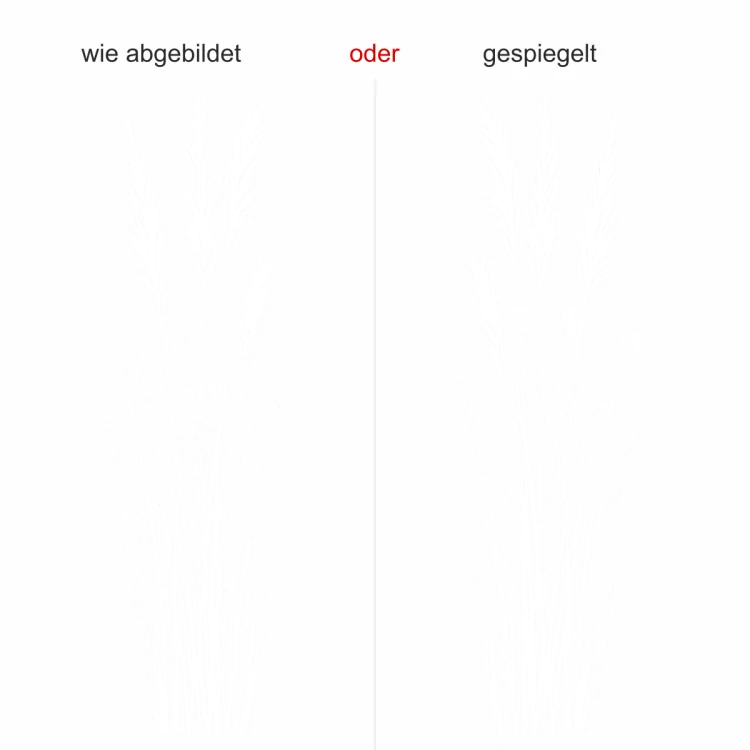 Glastattoo Elegante Grashalme - Ansicht Ausrichtung und Farbauswahl