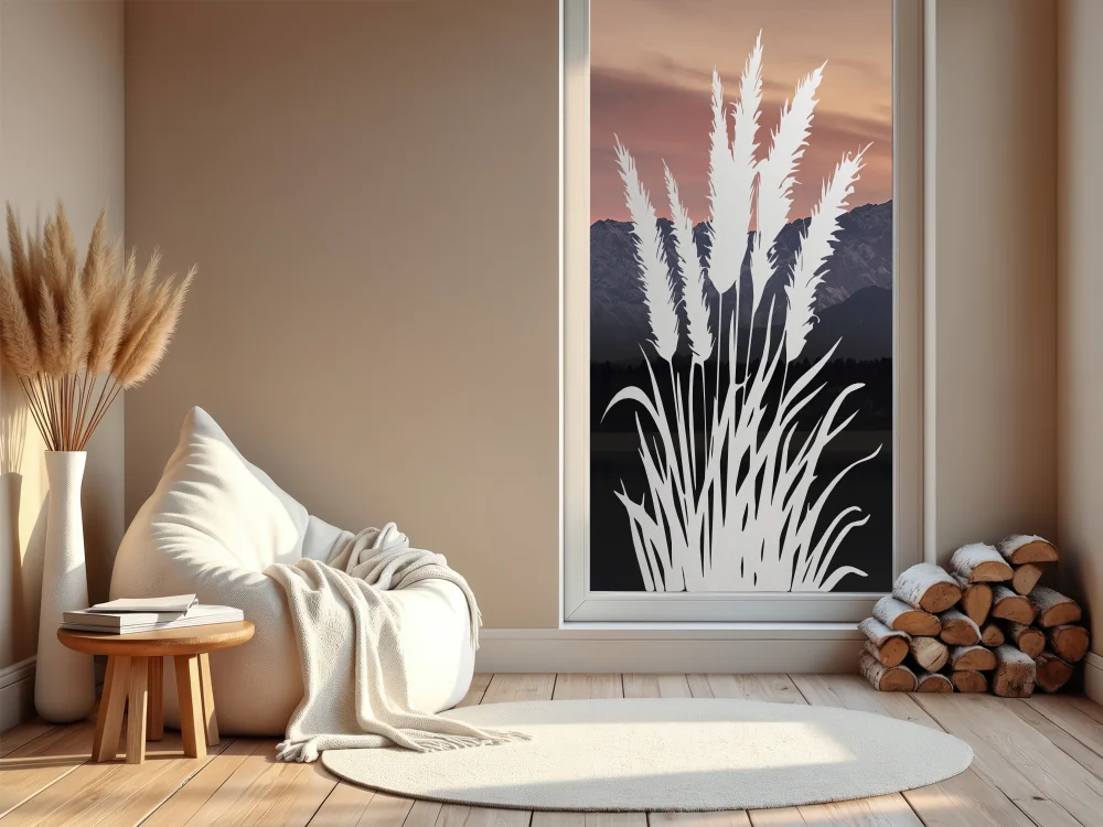 Glastattoo Pampasgras mit Wedel