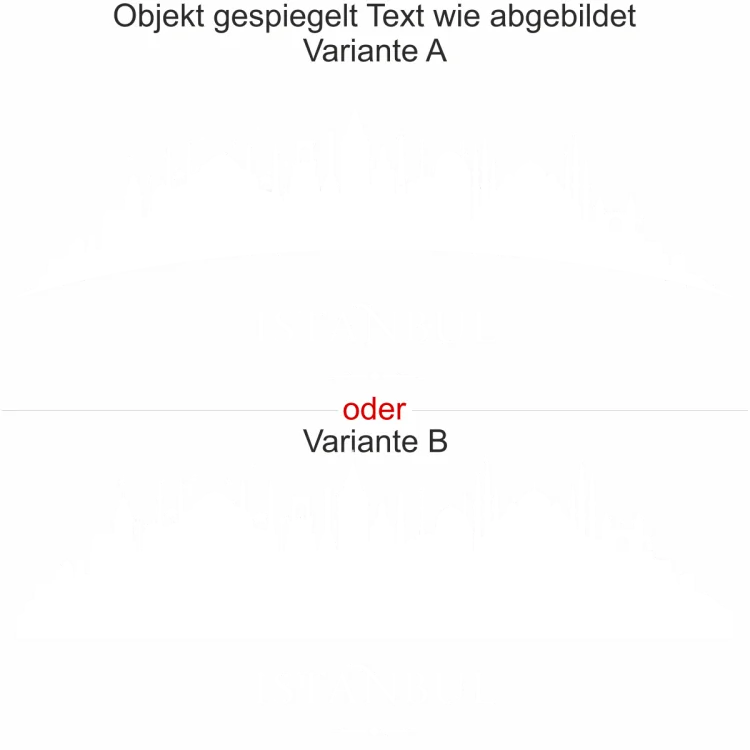 Aufkleber für Fenster Skyline Istanbul - Ansicht Ausrichtung mit Farbauswahl und Variante