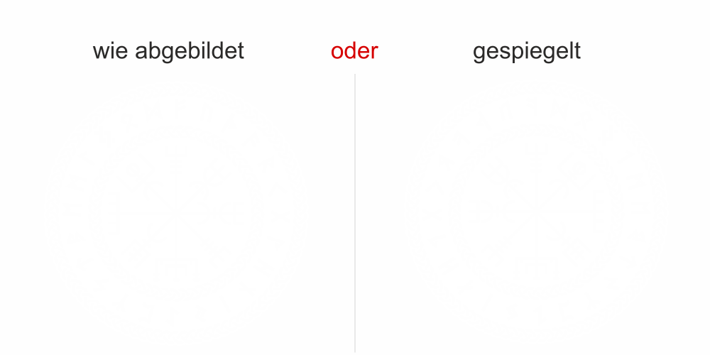 Glastattoo Wikingerkompass - Ansicht Farbauswahl