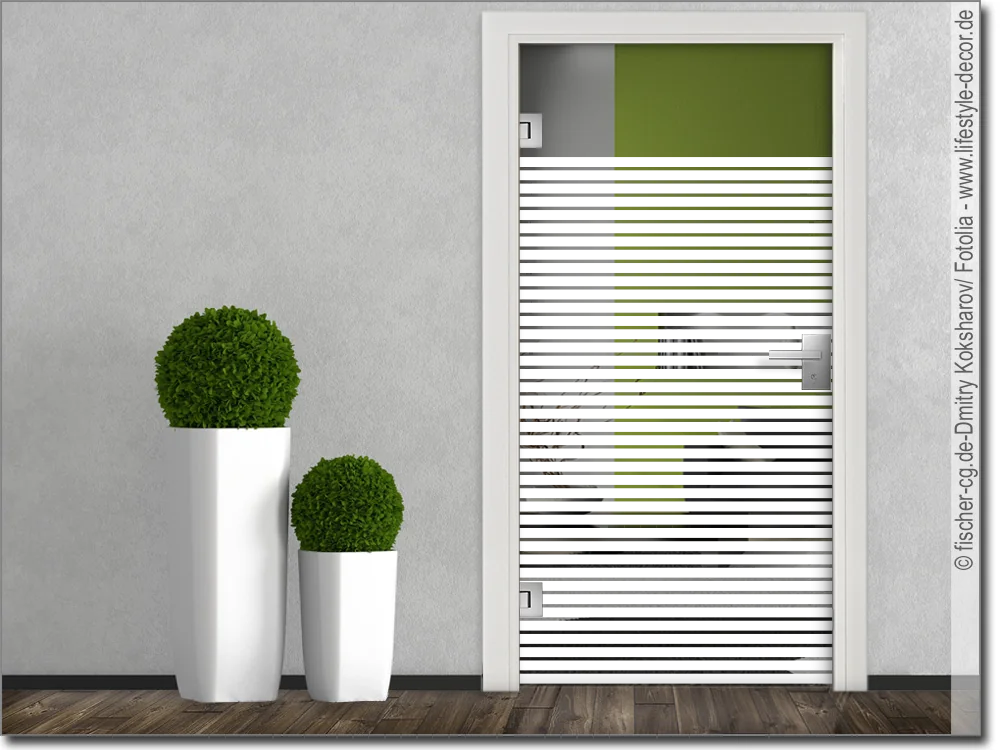 Glastür Aufkleber Milchglasfolie Streifen 3/1 cm