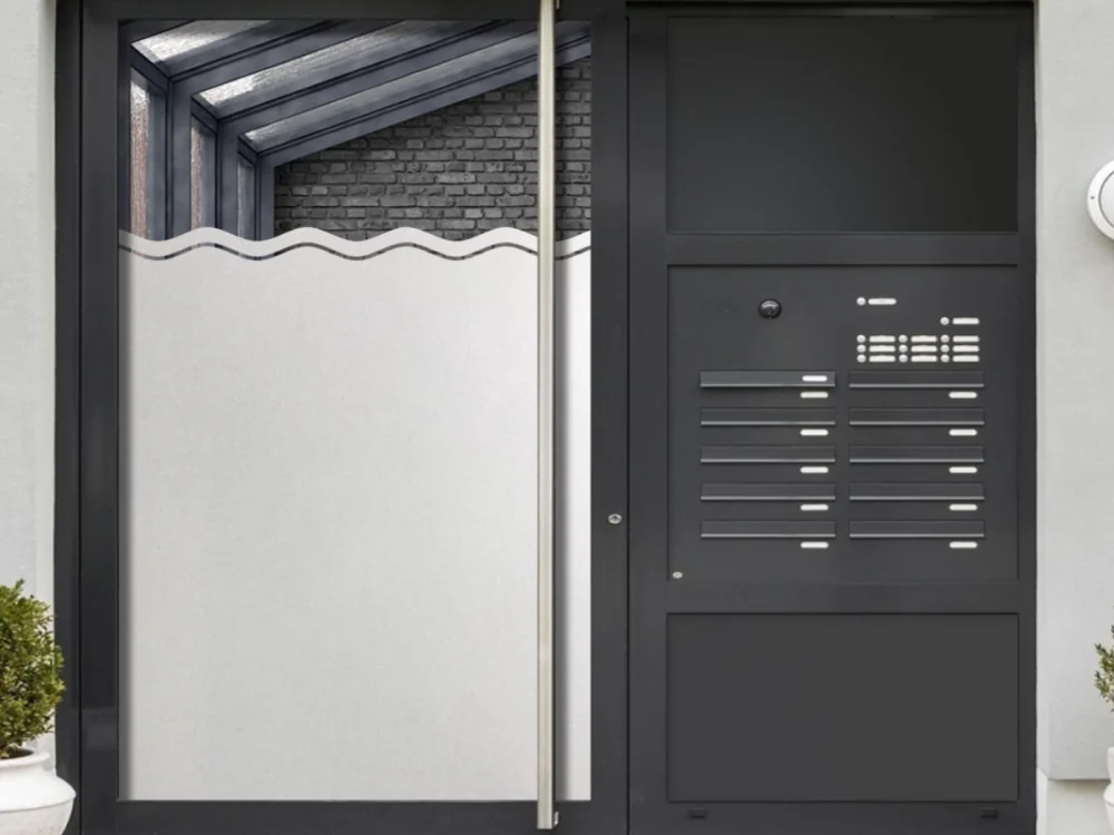 Glastür Dekorfolie Wellenstreifen 5/1 cm