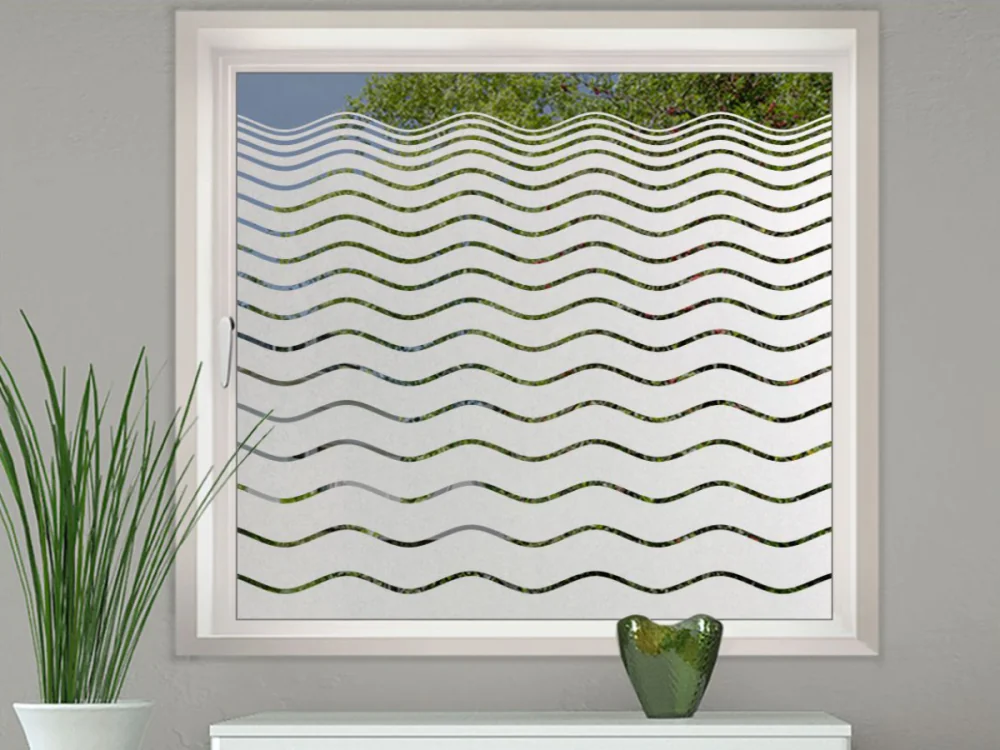 Glastür Milchgalsfolie Wellendesign