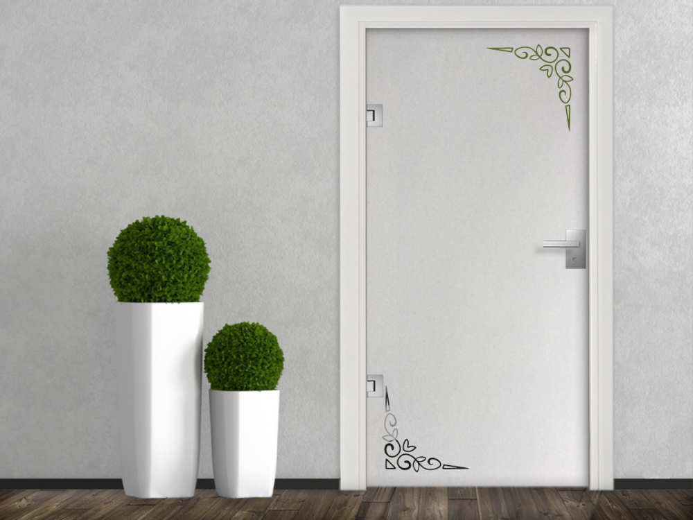 Glastür Milchglasfolie Dekorative Ecken