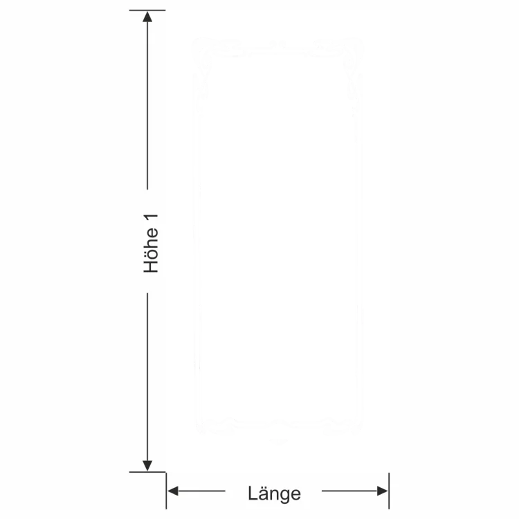 Glastür Milchglasfolie Klassik Rahmen Jugendstil - Ansicht Farbauswahl