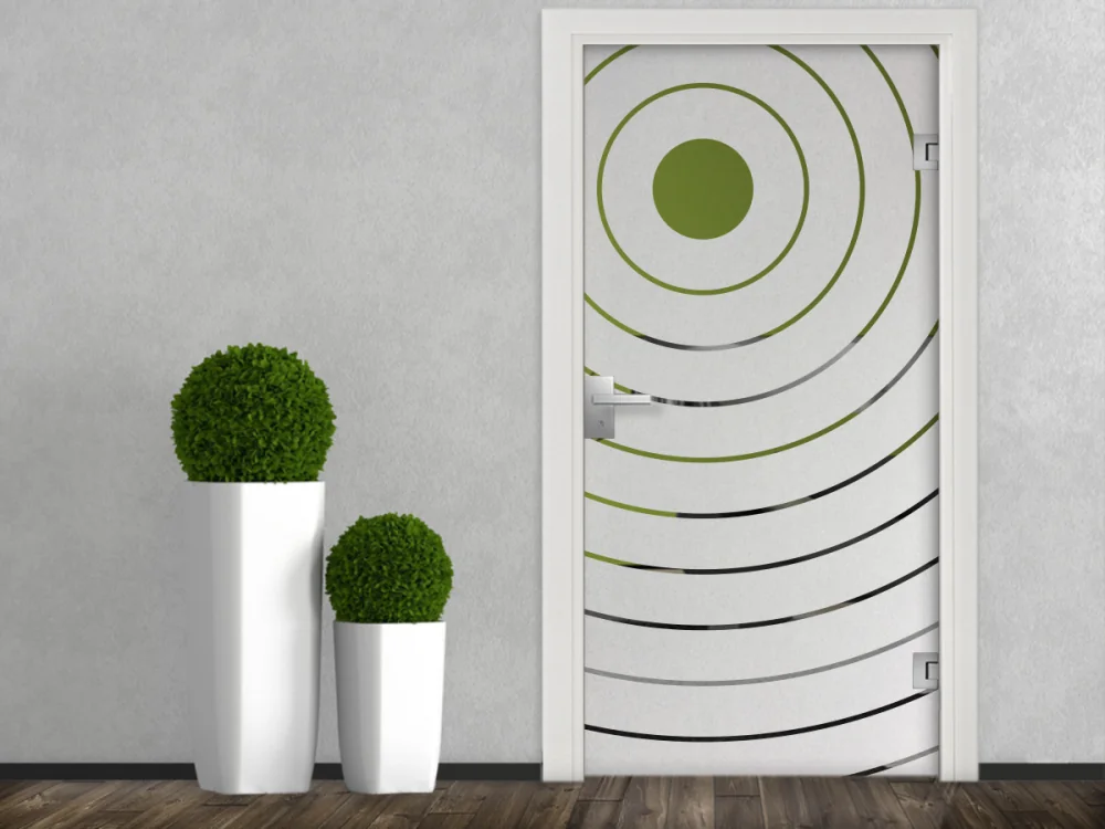Glastür Milchglasfolie Kreismotiv