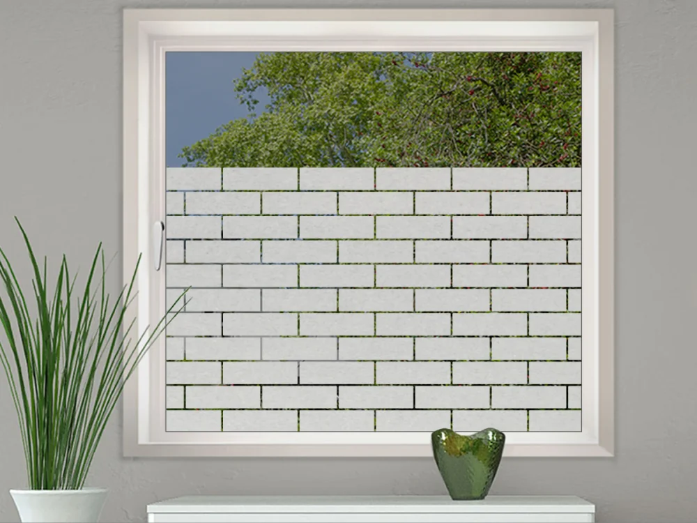 Glastür Milchglasfolie Mauer auf Fenster