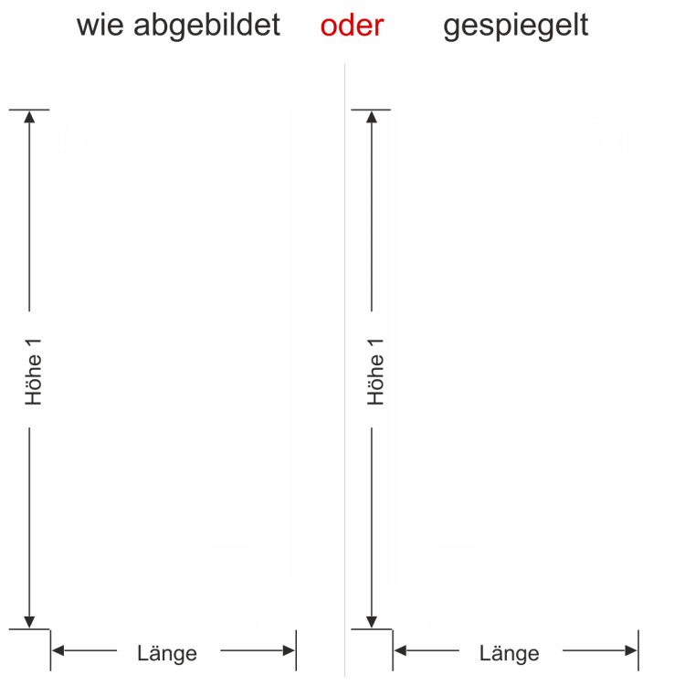 Glastür Milchglasfolie Modern - Ansicht Ausrichtung und Farbauswahl
