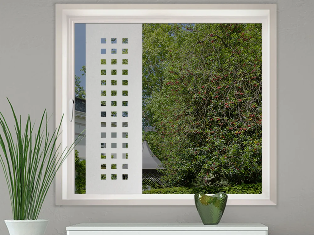 Glastür Milchglasfolie Quadrate