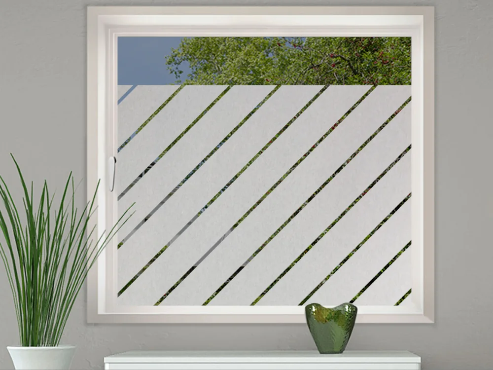 Glastür Milchglasfolie Schrägstreifen 10/1 auf Fenster