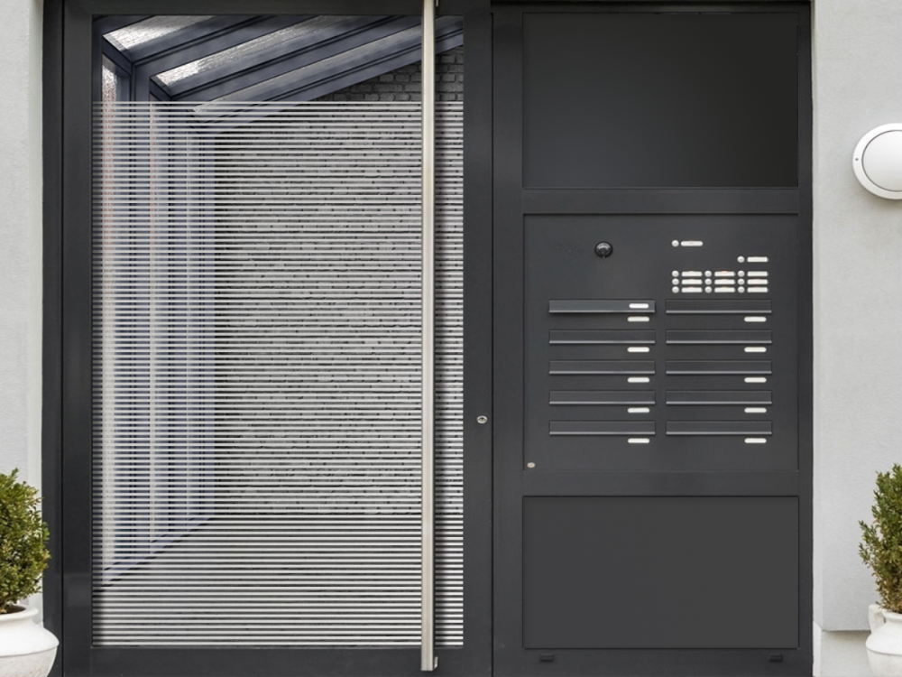 Glastür Milchglasfolie Streifen 1/1