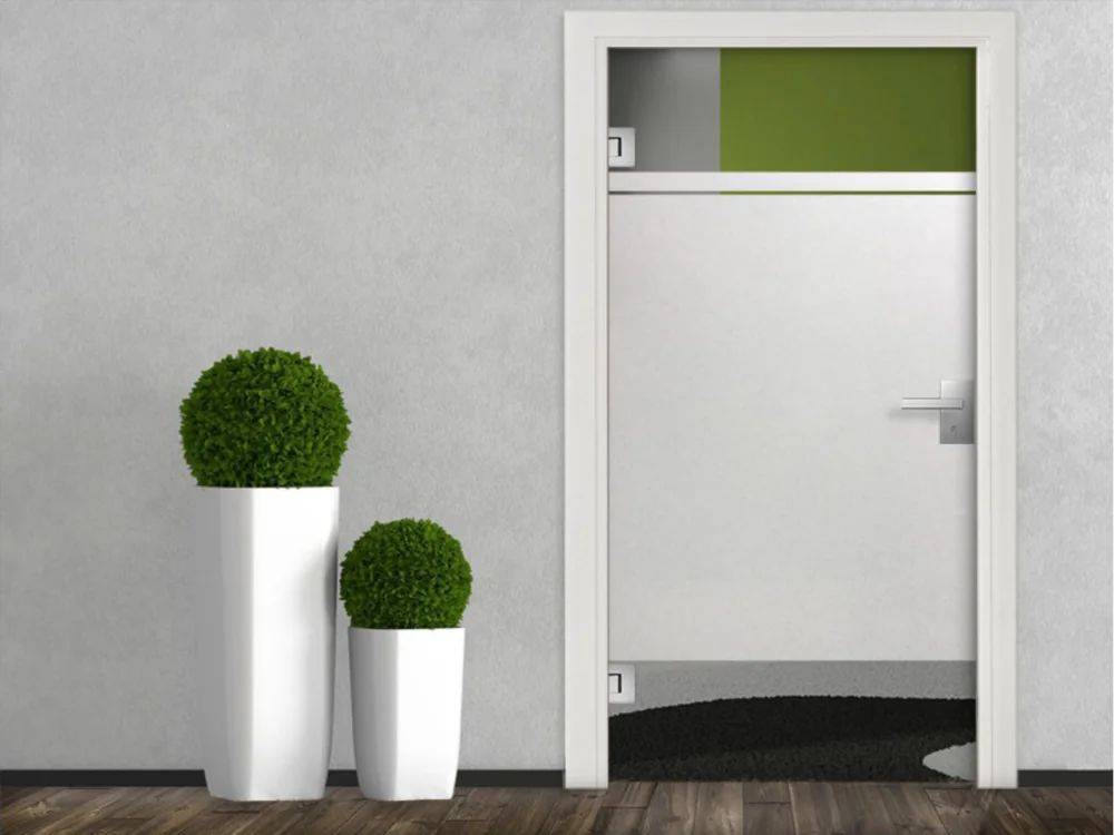 Glastür Milchglasfolie Streifen