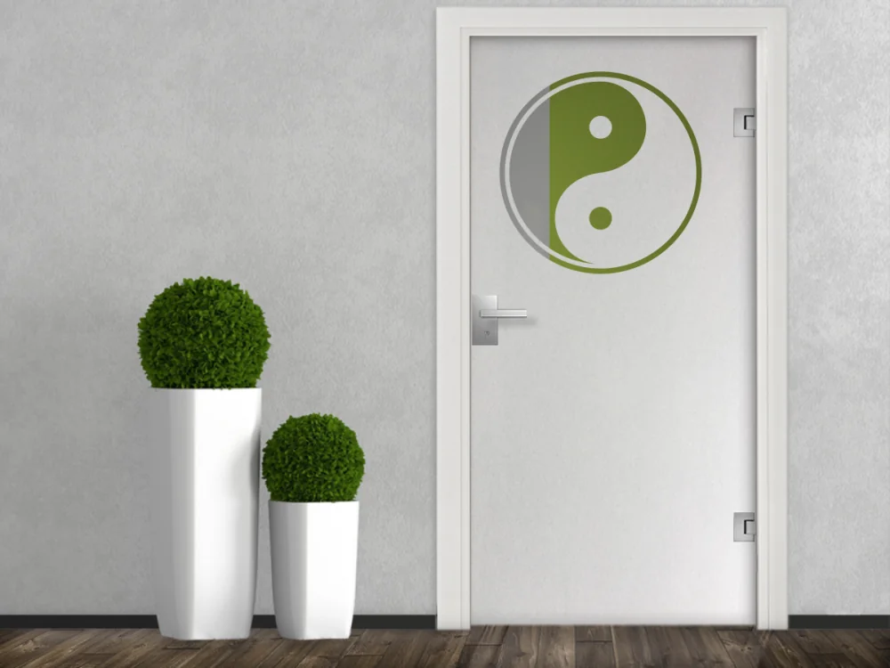 Glastür Milchglasfolie Yin & Yang