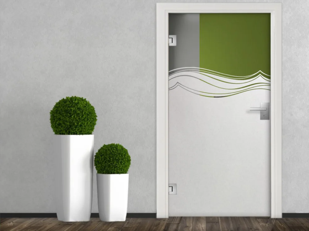 Glastür Milchgalsfolie Ornament Wellen