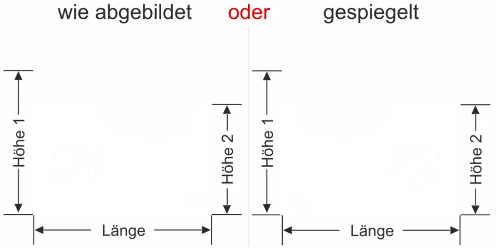 Milchglasfolie Coffee - Ansicht Ausrichtung mit Farbauswahl - Vorschlag 2