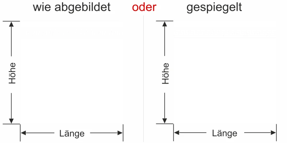 Milchglasfolie Gewerbe Bordüre Griechenland - Ansicht Ausrichtung mit Farbauswahl