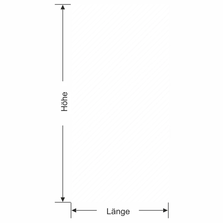 Milchglasfolie Gewerbe Schrägstreifen 3/1 - Ansicht Farbauswahl und Anleitung zur Größenberechnung
