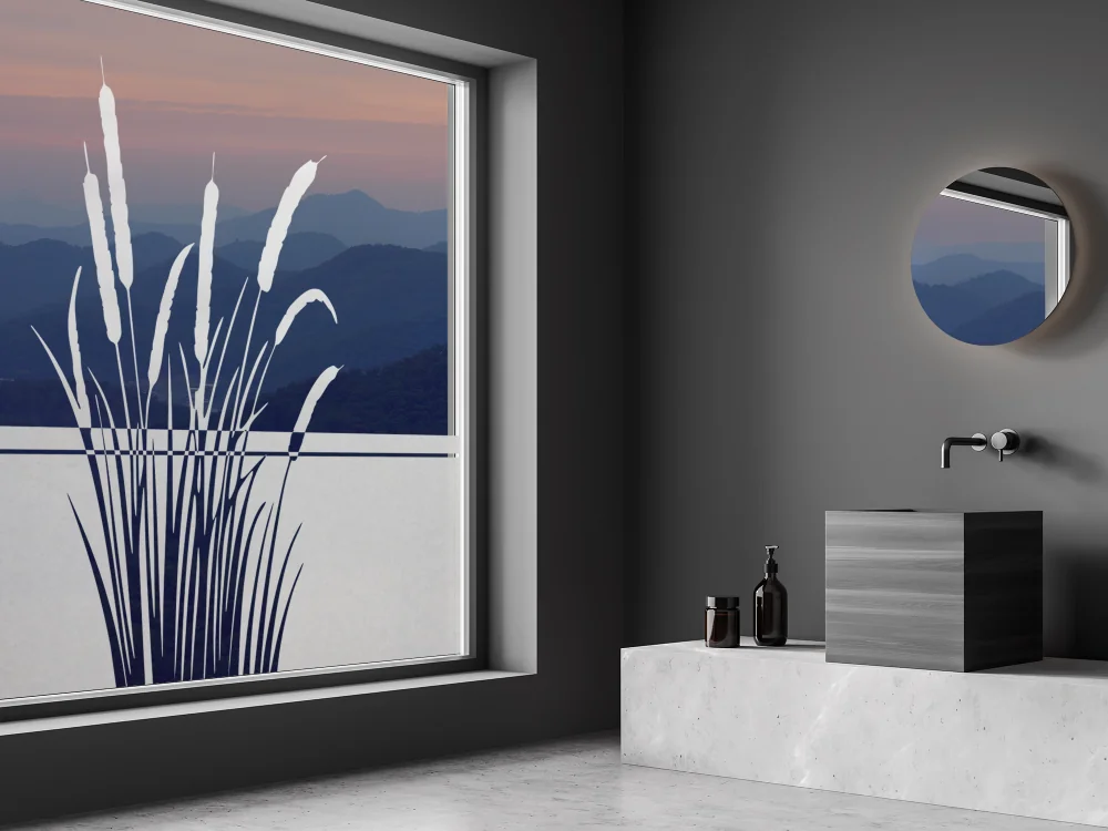 Milchglasfolie Schilfgras mit Kolben