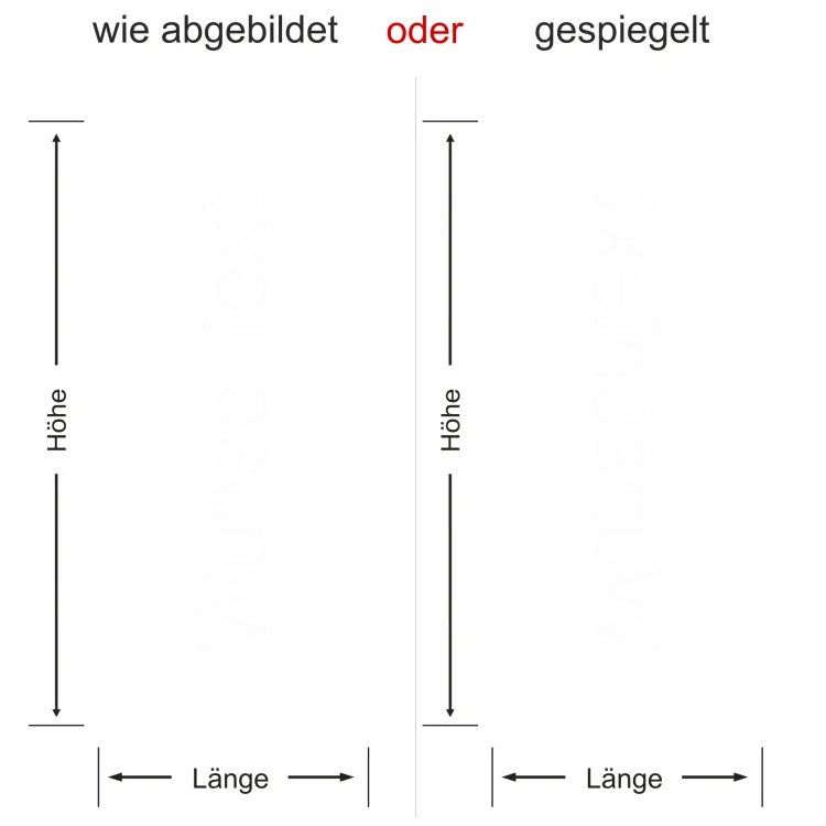 Sichtschutzfolie mit persönlichem Wunschtext - Ausrichtung und Farbauswahl