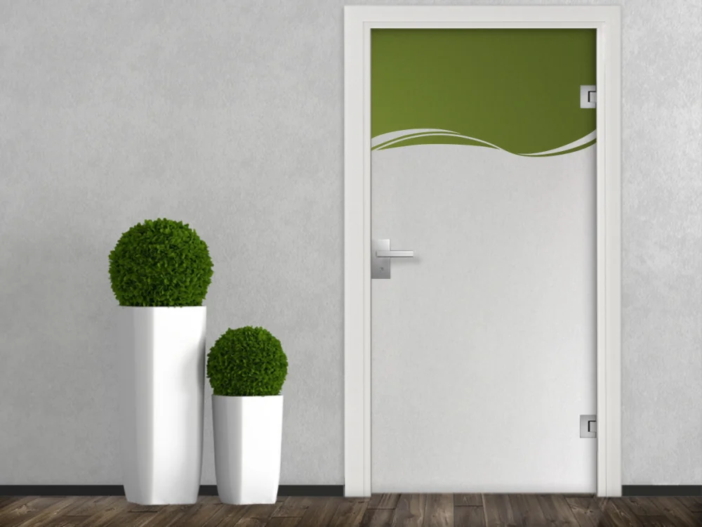 Moderner Sichtschutz auf Glastür