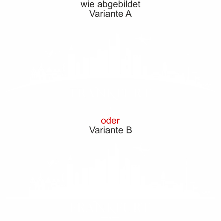 Möbelaufkleber Frankfurt - Ansicht Ausrichtung mit Farbauswahl und Variante
