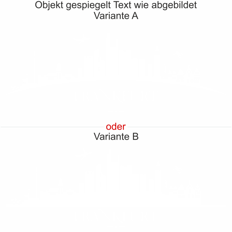 Möbelaufkleber Frankfurt - Ansicht Ausrichtung mit Farbauswahl und Variante