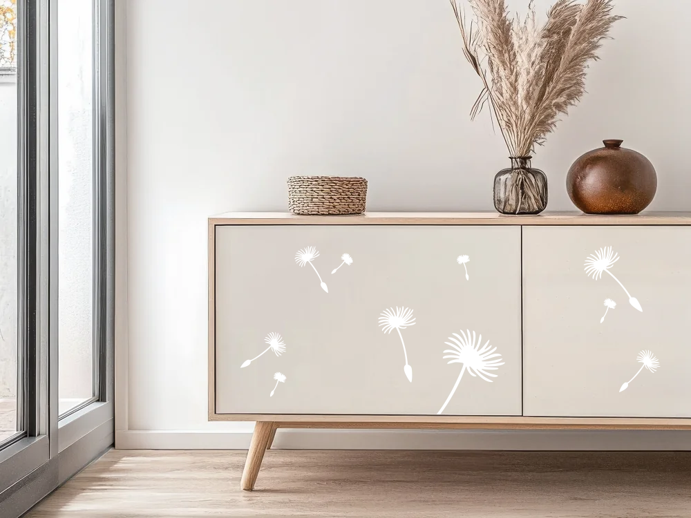 Möbeltattoo Set mit PusteblumenMöbeltattoo Set mit Pusteblumen - Frei platzierbare Elemente und Farbauswahl