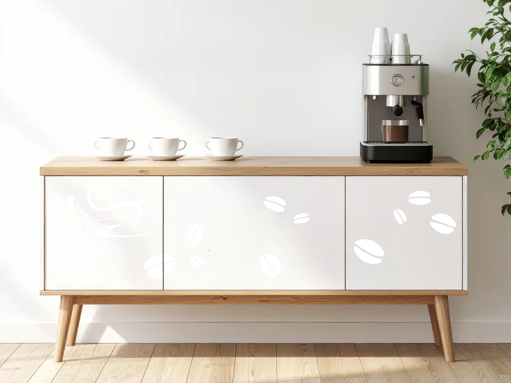 Möbeltattoo Tasse mit Kaffeebohnen