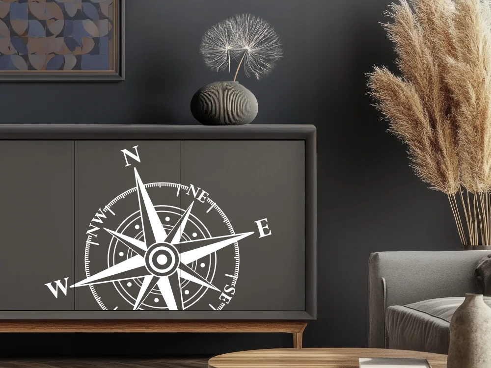 Möbeltattoo Windrose - Ansicht Wunschfarbe