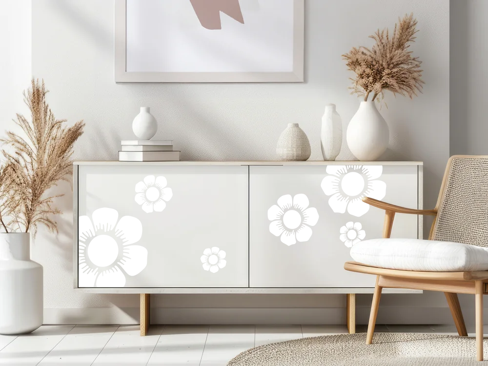 Moebeldekor Set mit tollen Blumen