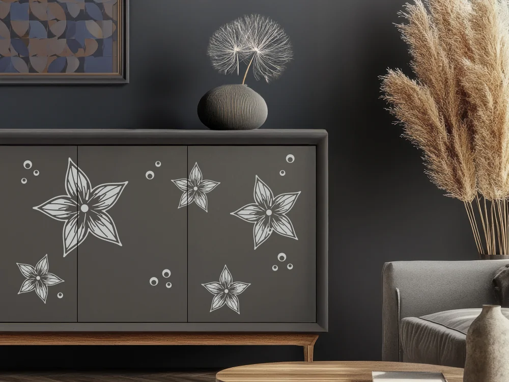 Aufkleber Set für Möbel Blumen