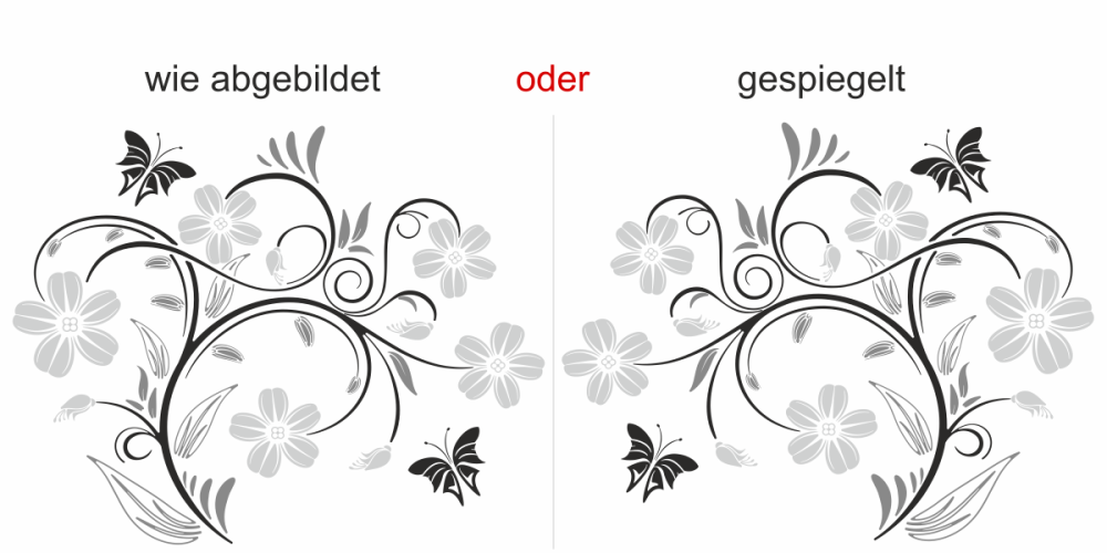 Möbeltattoo mit dekorativer Ranke - Ansicht Ausrichtung