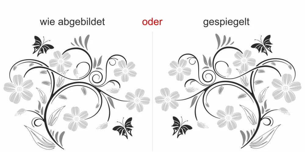 Möbeltattoo mit dekorativer Ranke - Ansicht Ausrichtung