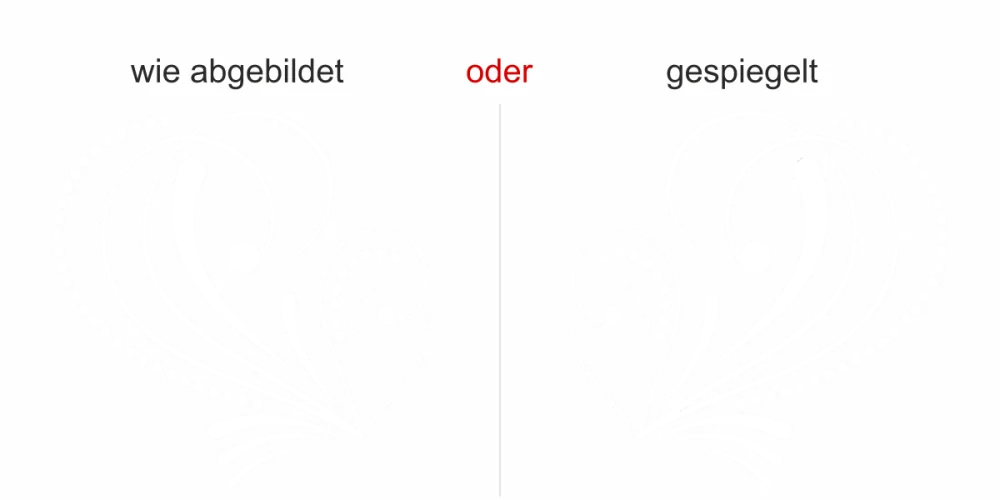 Möbeltattoo mit klassischem Ornament - Ansicht Ausrichtung und Farbauswahl Möbeltattoo mit klassischem Ornament - Ansicht Ausrichtung und Farbauswahl