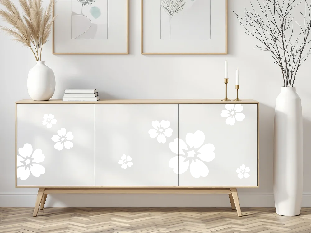 Moebelfolie Set mit Blumen - Ansicht Farbauswahl