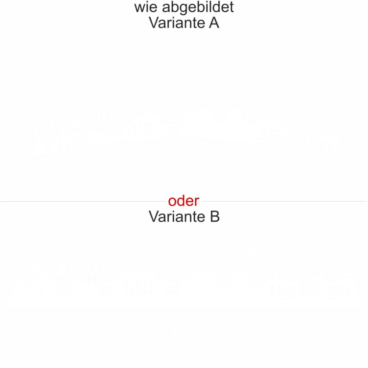 Klebefolie Möbel Berlin - Ansicht Ausrichtung mit Farbauswahl und Variante Klebefolie Möbel Berlin - Ansicht Ausrichtung mit Farbauswahl und Variante